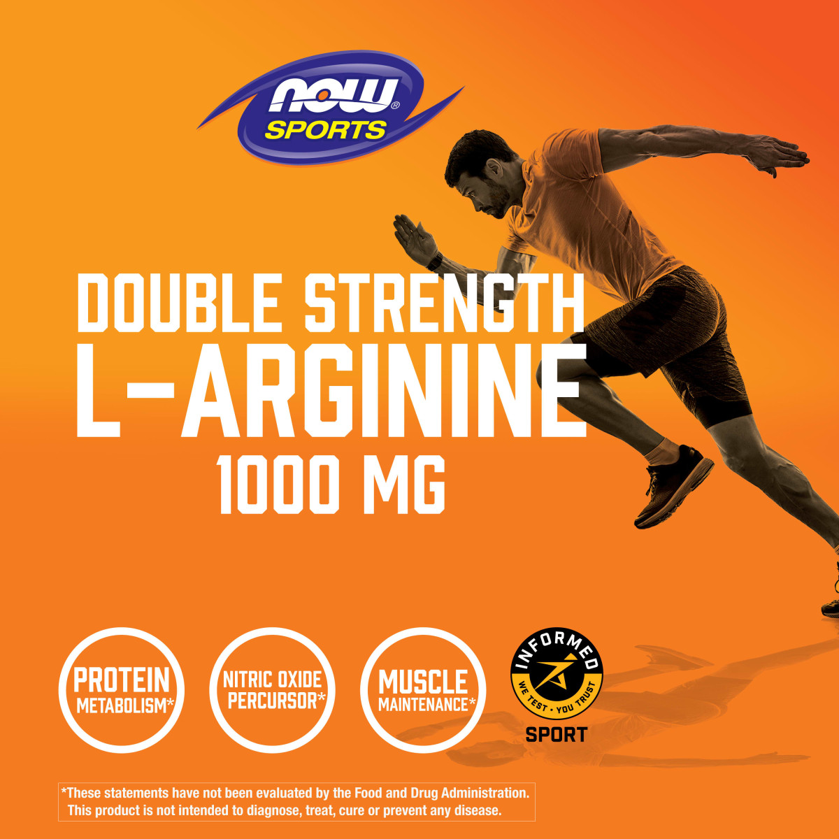 NOW Foods, L-arginina o podwójnej sile, 1000 mg, 60 tabletek