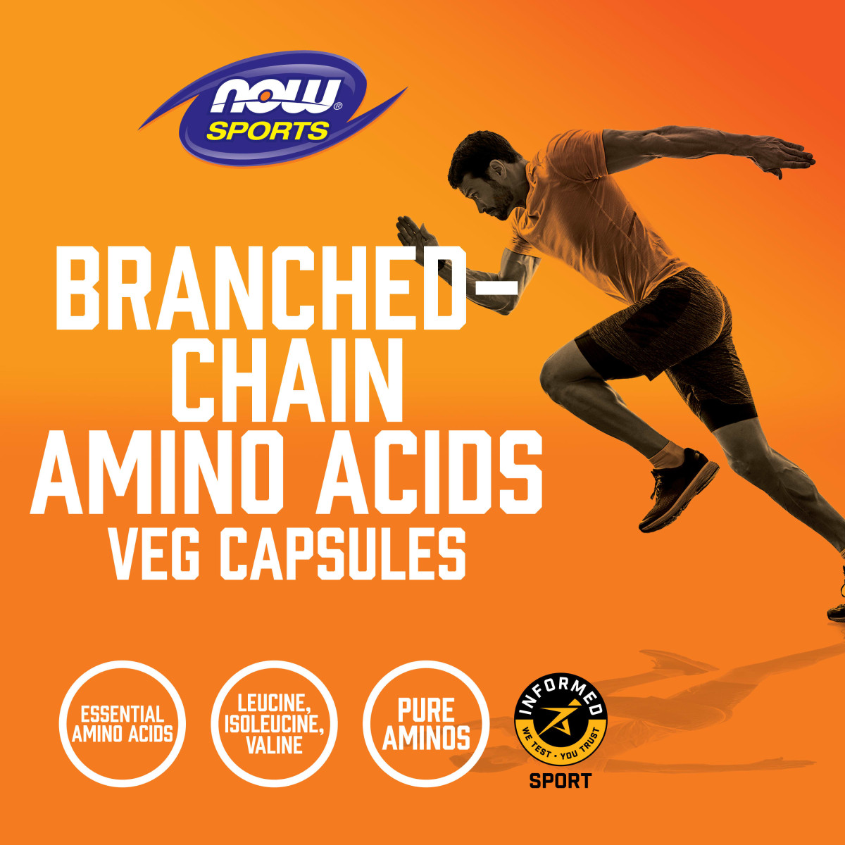 NOW Foods, Sport, aminokwasy rozgałęzione, 240 kapsułek roślinnych