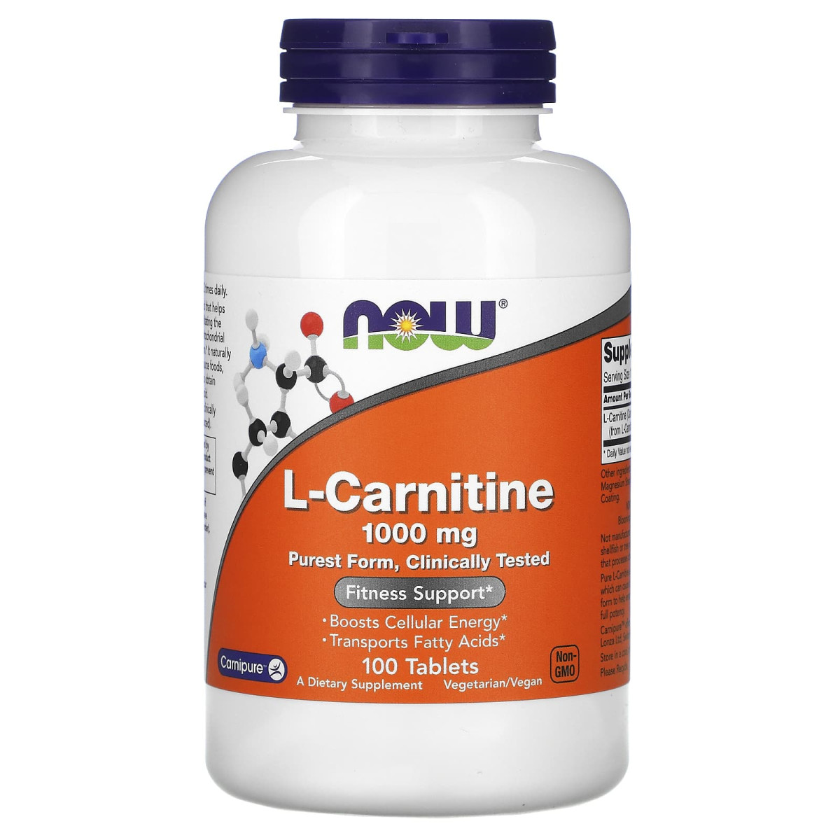NOW Foods, L-karnityna, 1000 mg, 100 tabletek