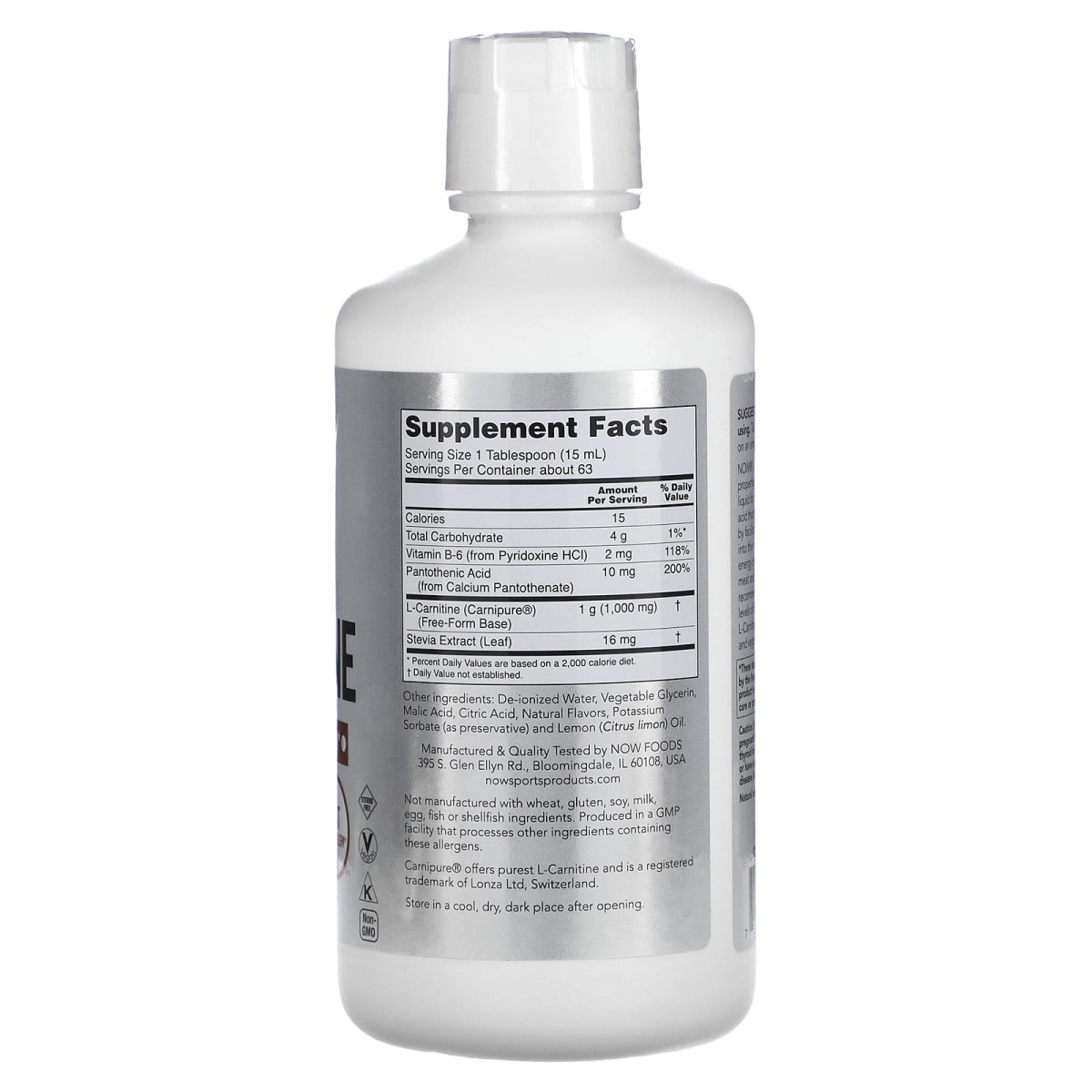 NOW Foods, Dla sportowców, L-karnityna w płynie, cytrusowa, 1000 mg, 946 ml