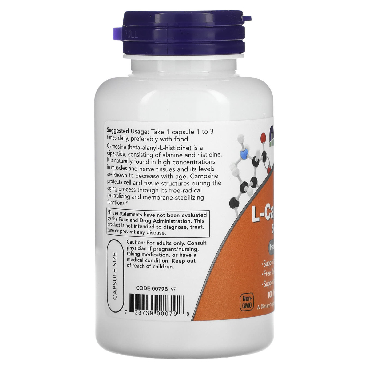 NOW Foods, L-Carnosine, 500 mg, 100 kapsułek roślinnych
