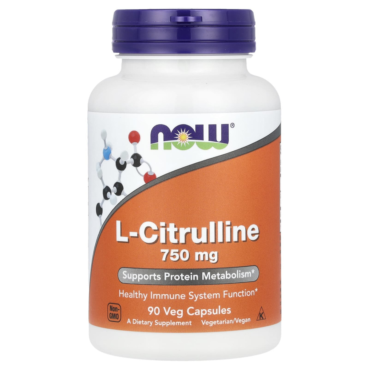 NOW Foods, L-cytrulina, 750 mg, 90 kapsułek roślinnych