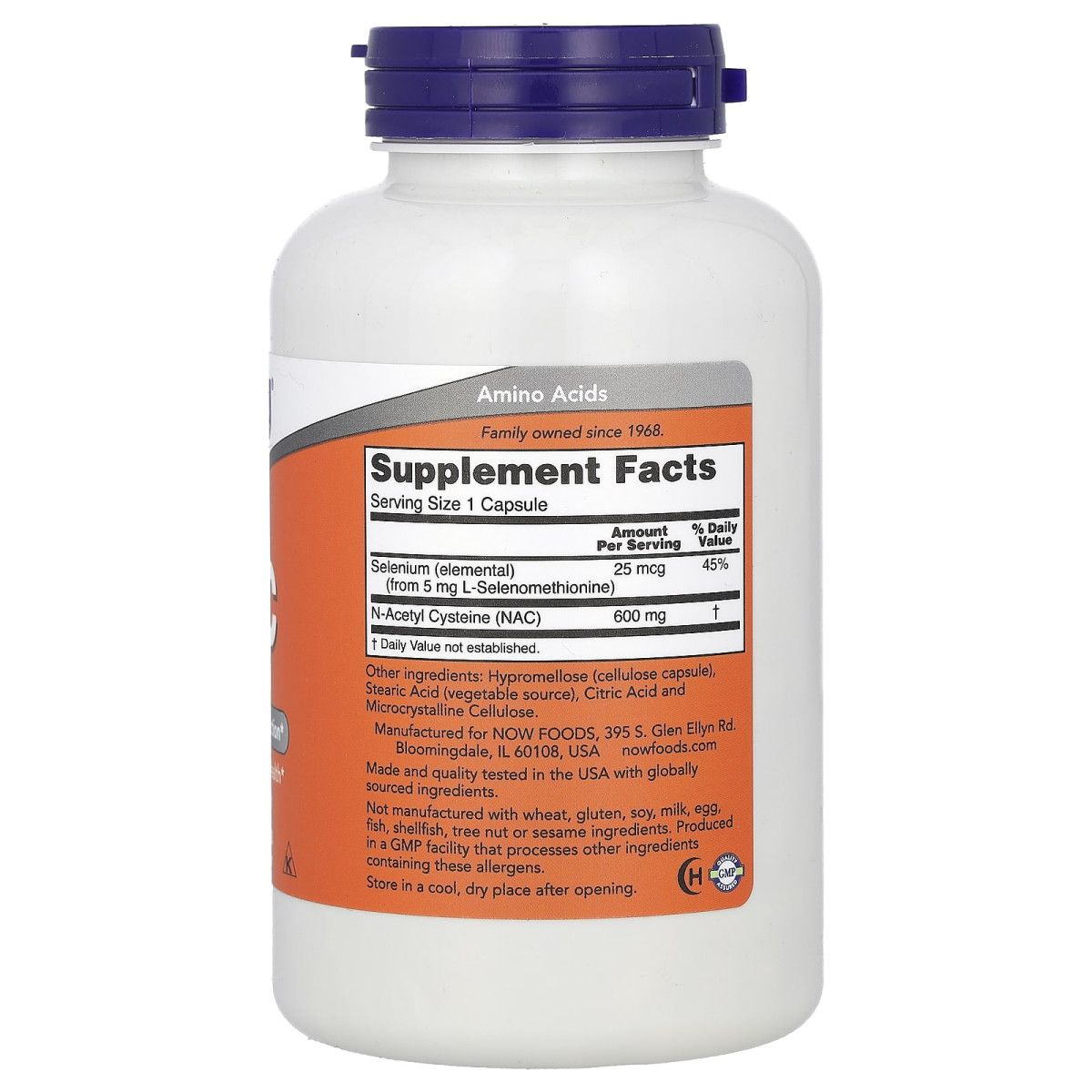 NOW Foods, NAC, 600 mg, 250 kapsułek