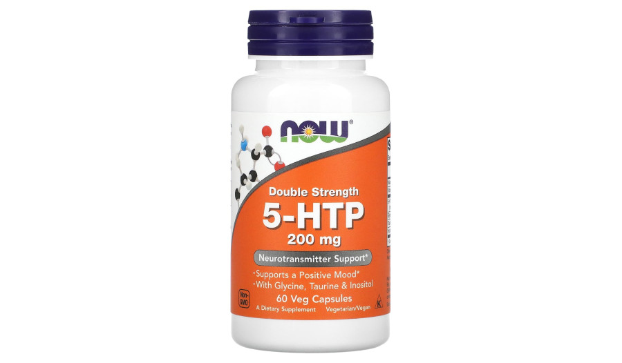 NOW Foods, 5-HTP, Double Strength, 200 mg, 60 kapsułek wegetariańskich