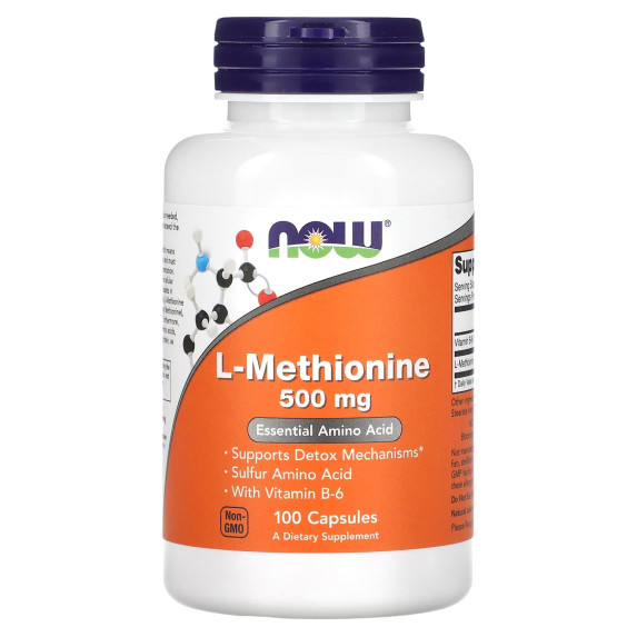 NOW Foods, L-metionina, 500 mg, 100 kapsułek