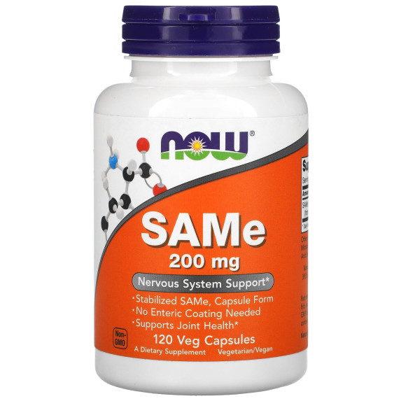 NOW Foods, SAMe (tozylan dwusiarczanu), 200 mg, 120 kapsułek roślinnych