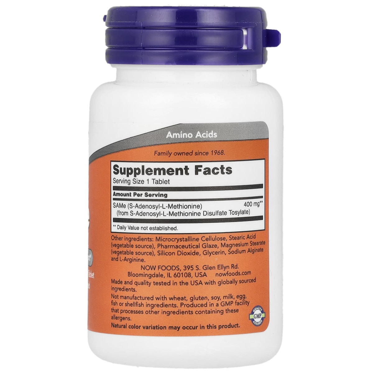 NOW Foods, SAMe, 400 mg, 30 tabletek
