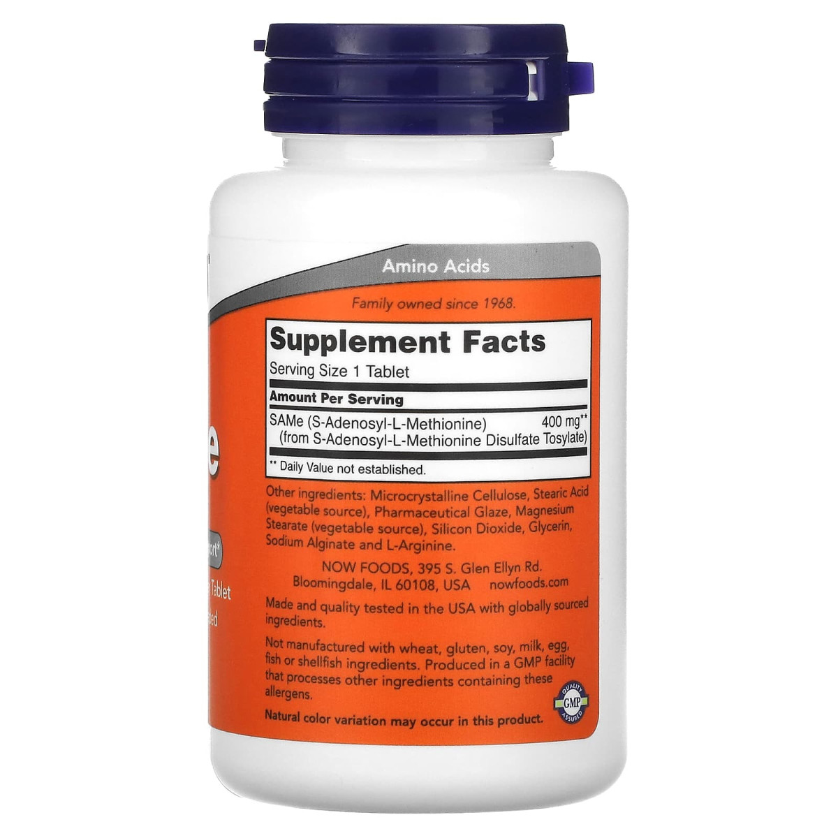 NOW Foods, SAMe, 400 mg, 60 tabletek