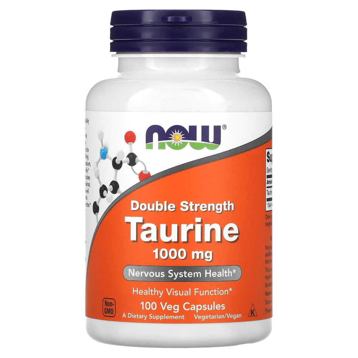 NOW Foods, Taurine, Double Strength, 1000 mg, 100 kapsułek roślinnych