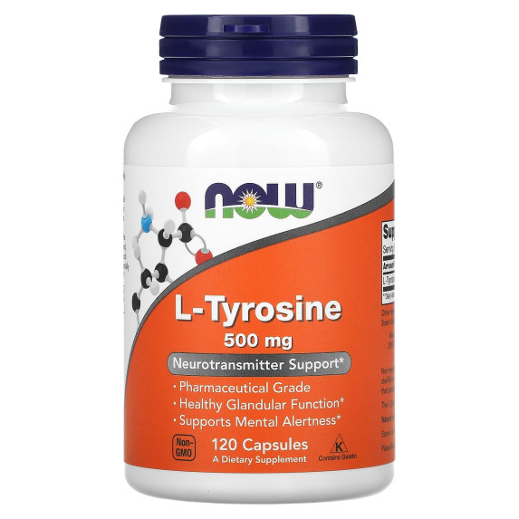 NOW Foods, L-tyrozyna, 500 mg, 120 kapsułek