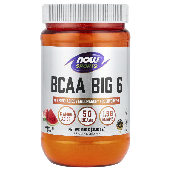 NOW Foods, Sports, BCAA Big 6, arbuz, 600 g