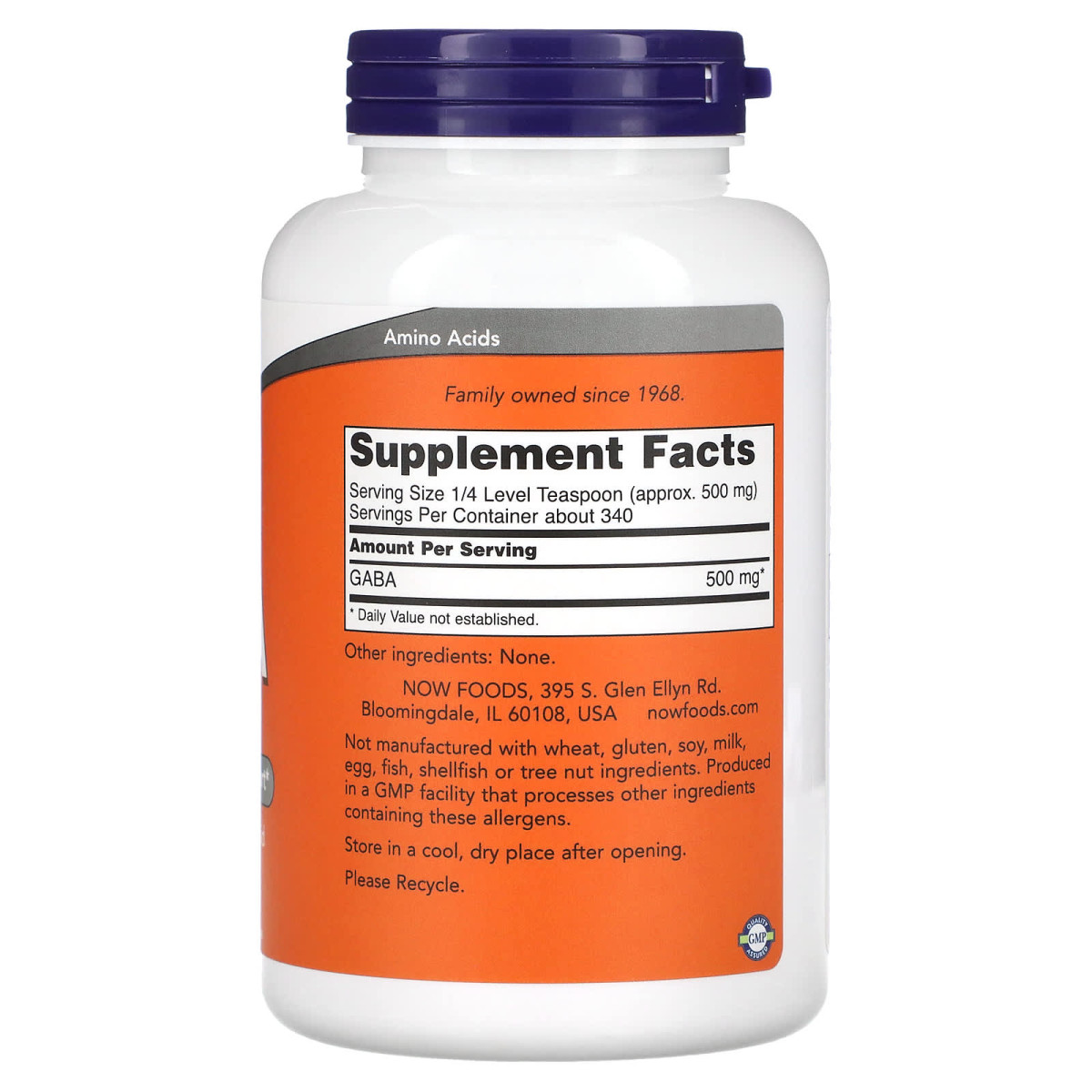 NOW Foods, GABA, Pure Powder, 170 g