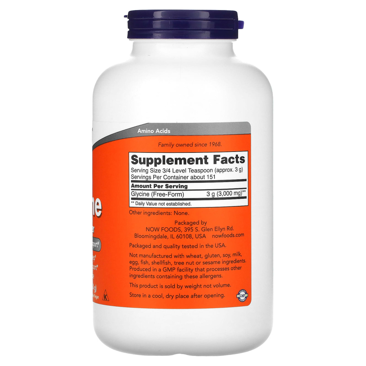 NOW Foods, Glicyna, czysty proszek, 454 g