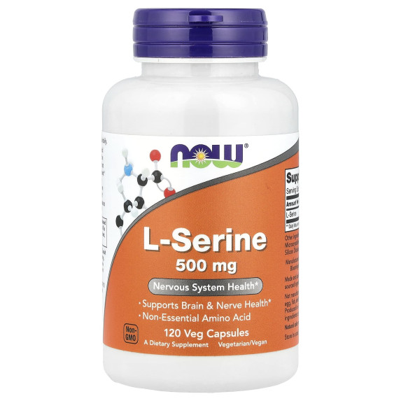 NOW Foods, L-seryna, 500 mg, 120 kapsułek roślinnych