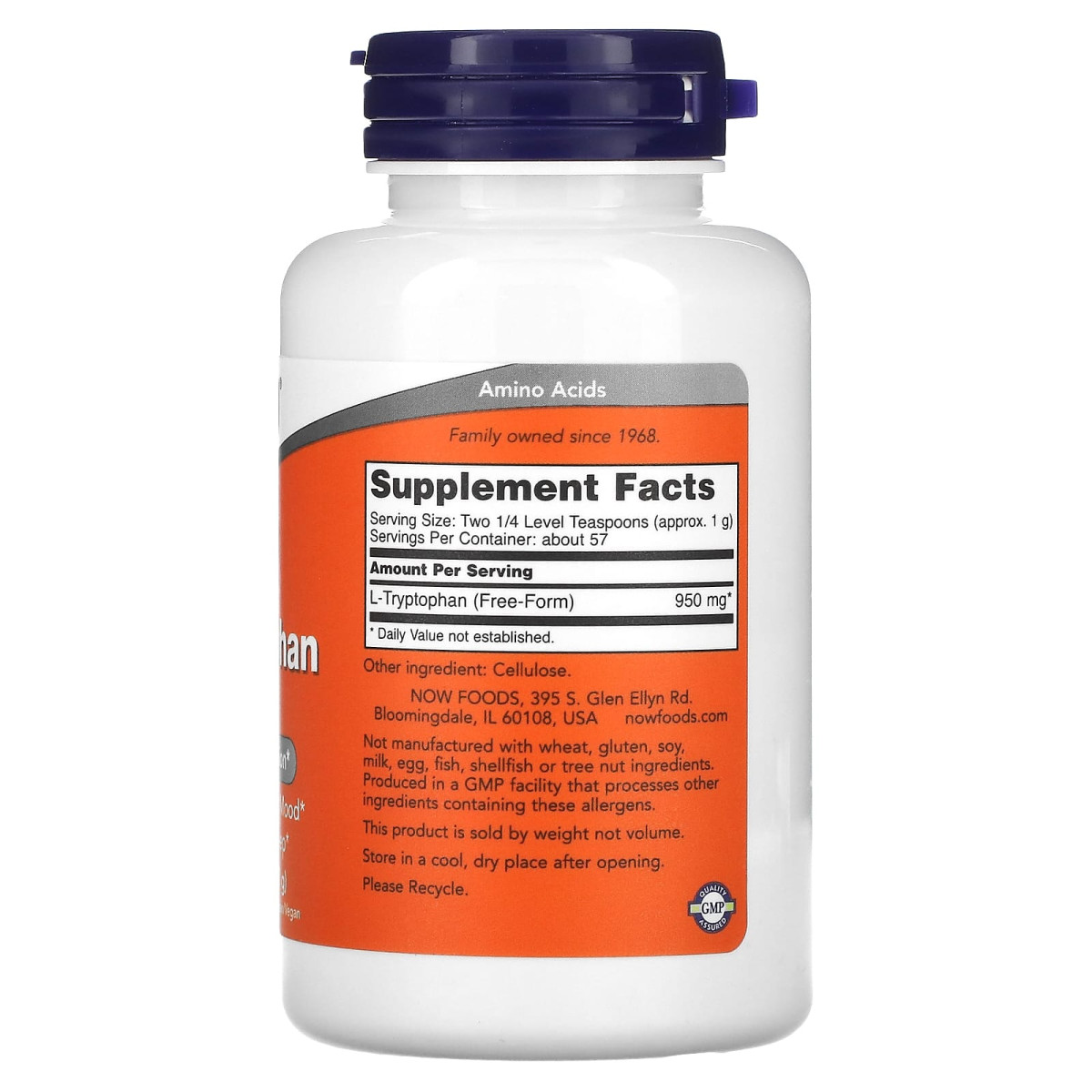NOW Foods, L-tryptofan w proszku, 57 g