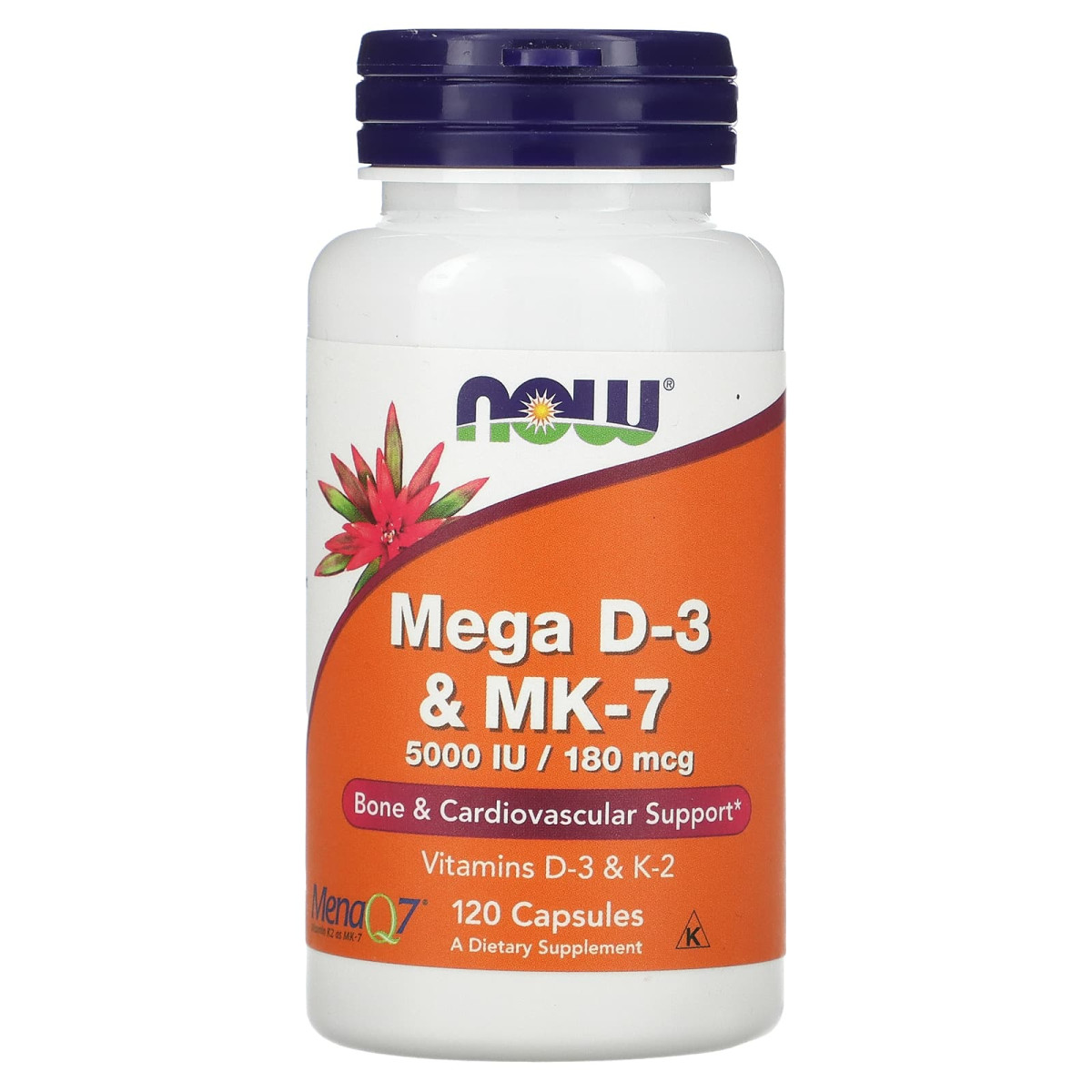 NOW Foods, Mega D-3 i MK-7, 120 kapsułek