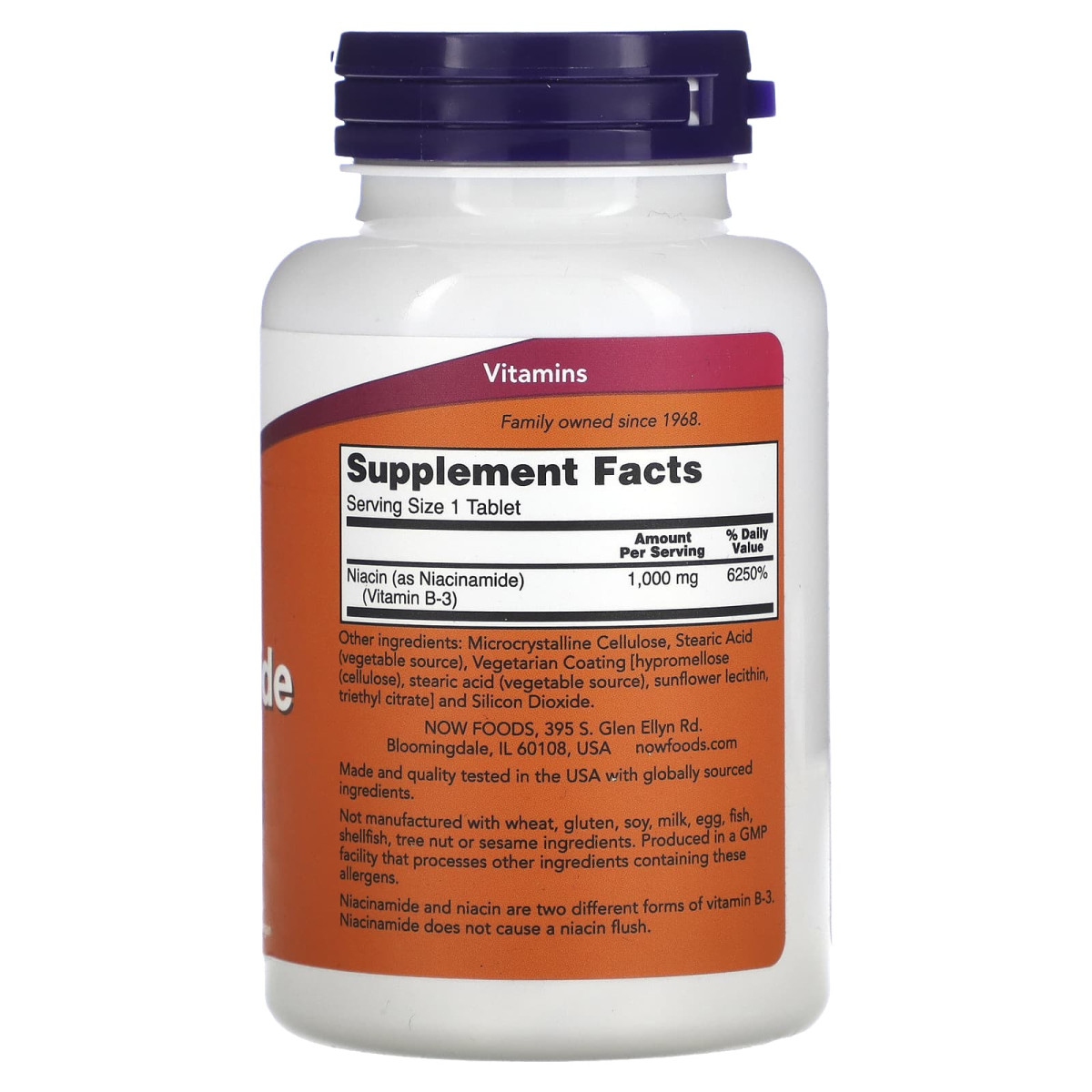 NOW Foods, Niacynamid, 1000 mg, 90 tabletek