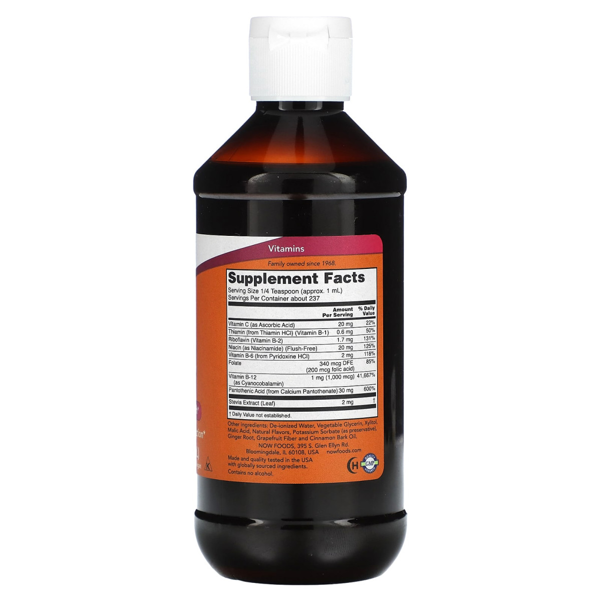 NOW Foods, B12 w płynie, B-Complex, 237 ml