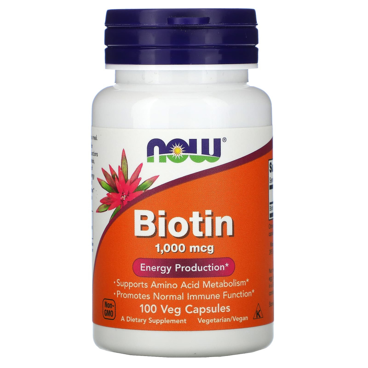 NOW Foods, Biotyna, 1000 µg, 100 kapsułek roślinnych
