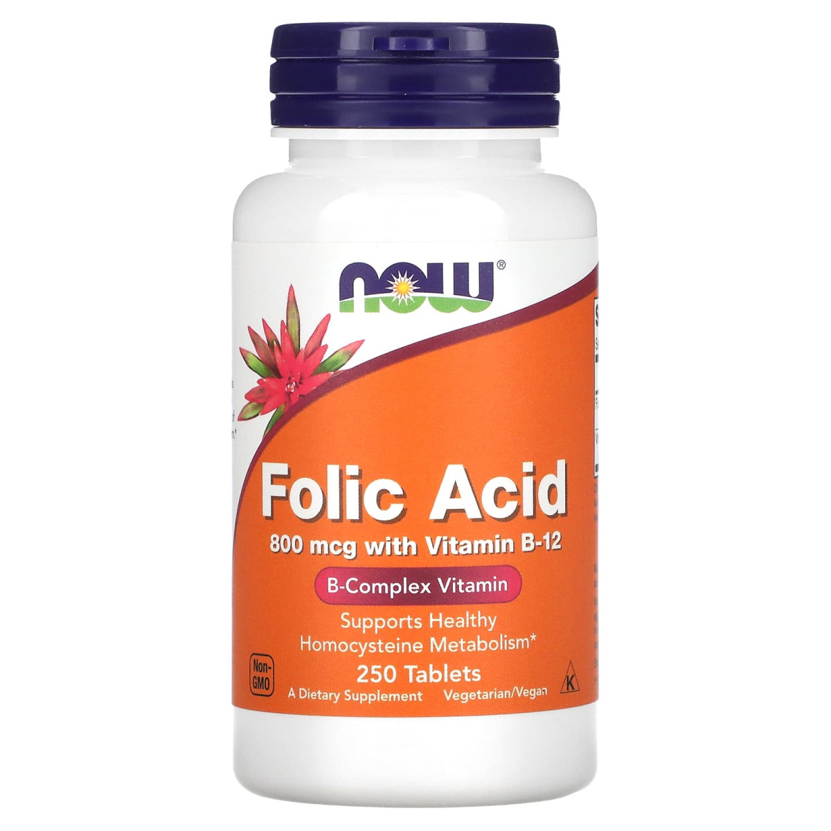 NOW Foods, Kwas foliowy, 800 μg, 250 tabletek