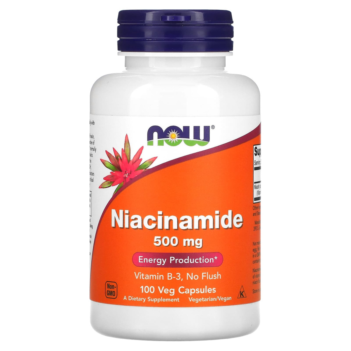 NOW Foods, Niacynamid, 500 mg, 100 kapsułek roślinnych