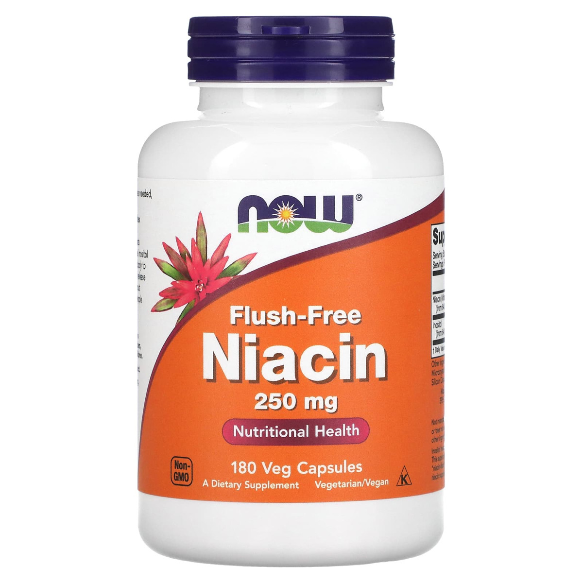 NOW Foods, Niacyna bezwodna, 250 mg, 180 kapsułek roślinnych
