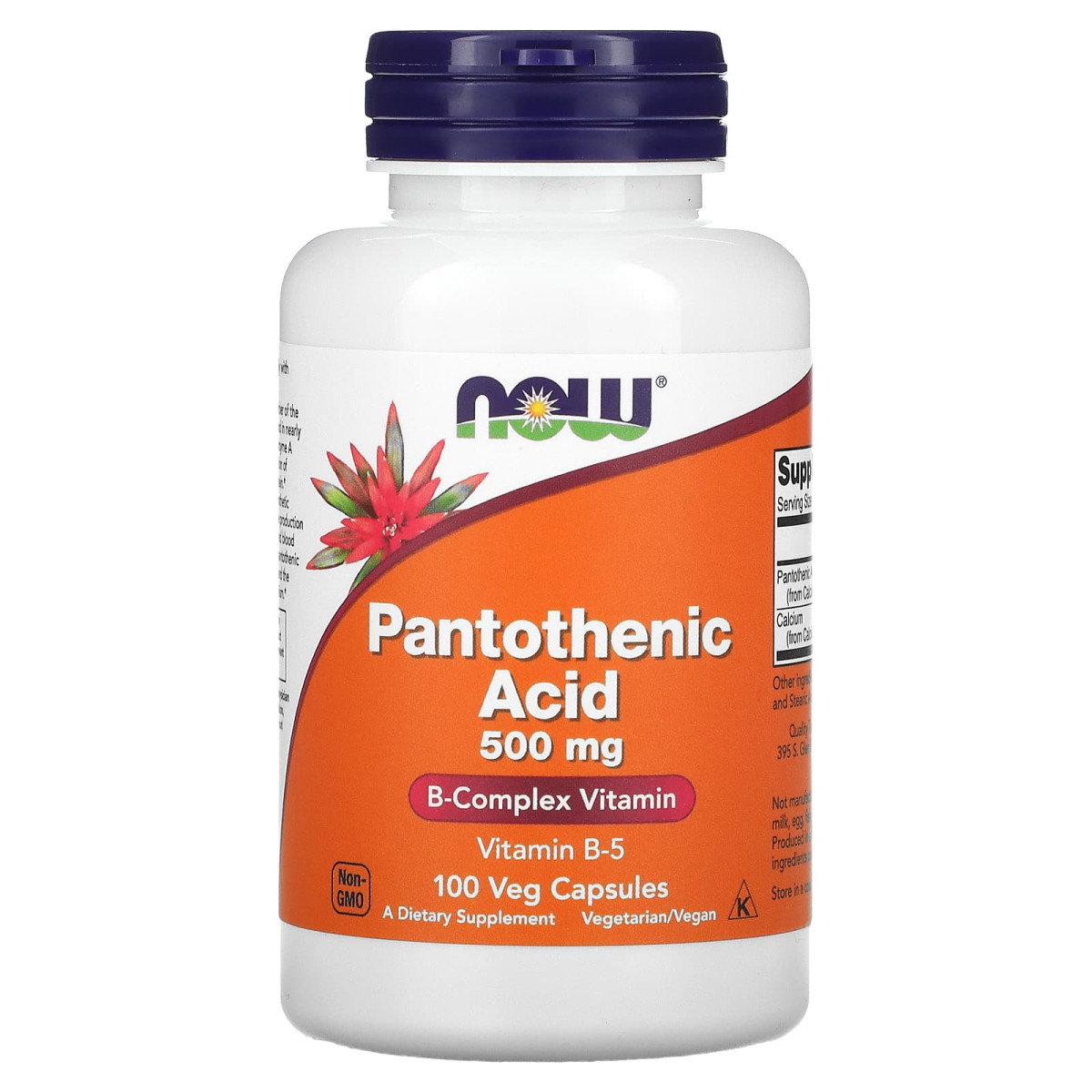 NOW Foods, Kwas pantotenowy, 500 mg, 100 kapsułek roślinnych