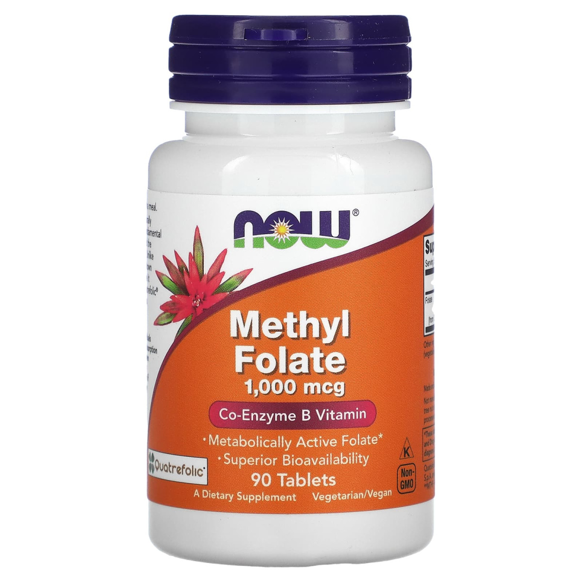 NOW Foods, Folian metylu, 1000 µg, 90 tabletek