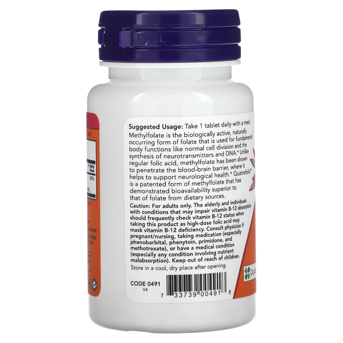 NOW Foods, Folian metylu, 1000 µg, 90 tabletek