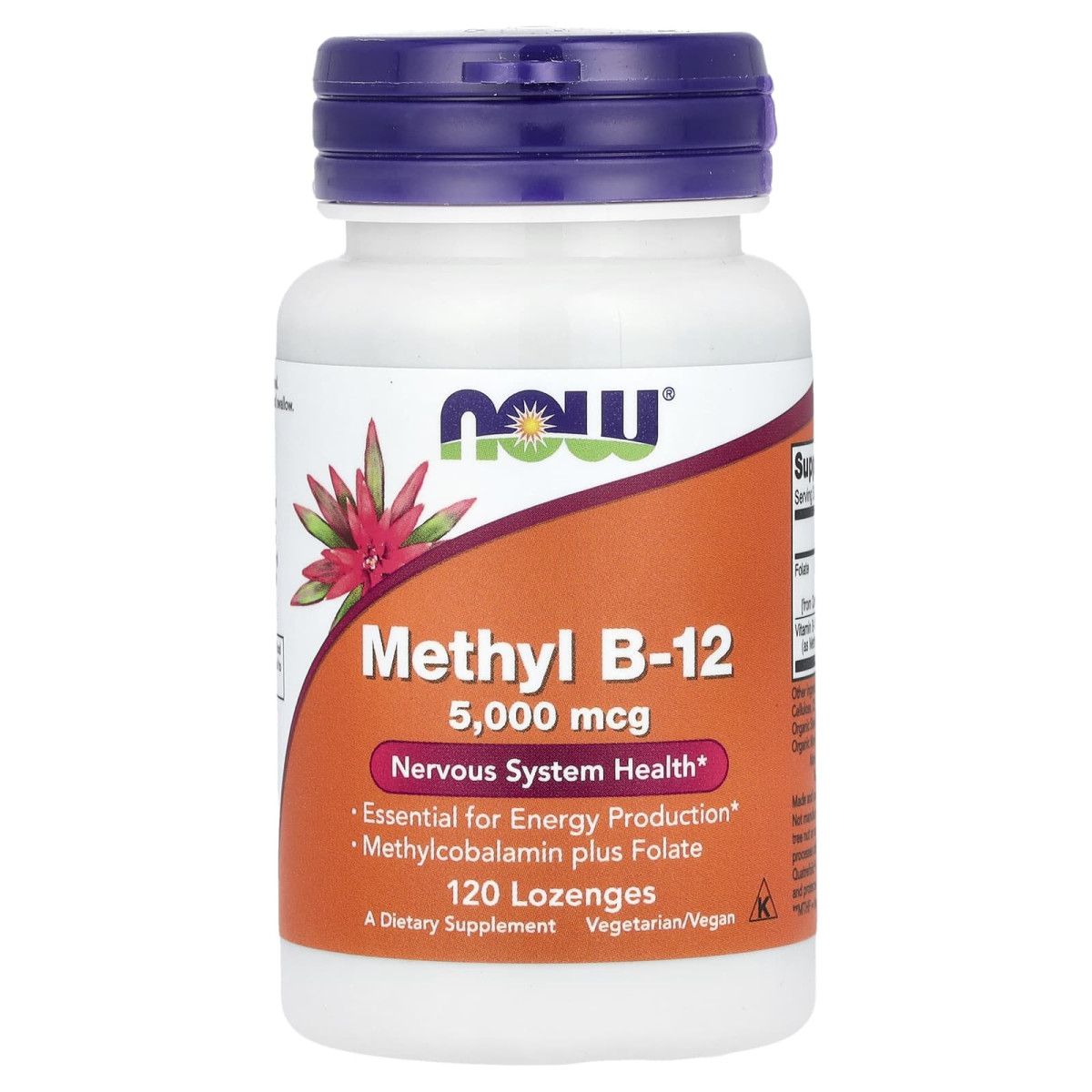 NOW Foods, Witamina B12 metylowana, 5000 µg, 120 pastylek