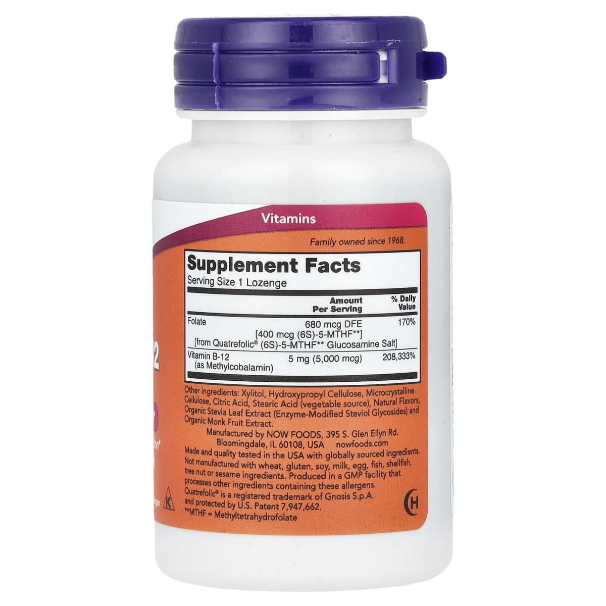 NOW Foods, Witamina B12 metylowana, 5000 µg, 120 pastylek