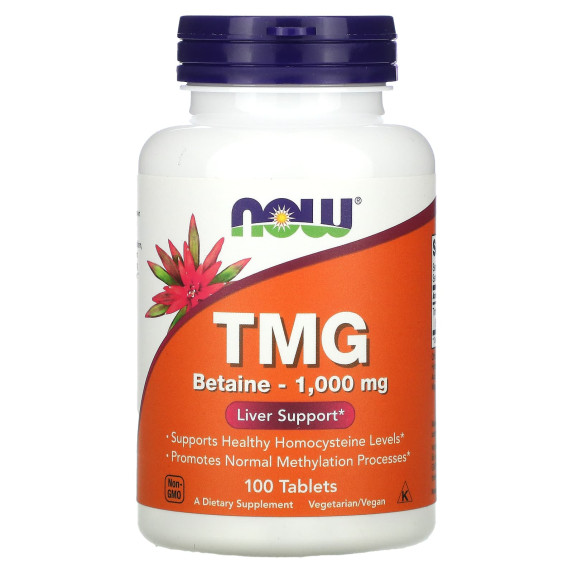 NOW Foods, Trimetyloglicyna, 100 tabletek (1000 mg na tabletkę)