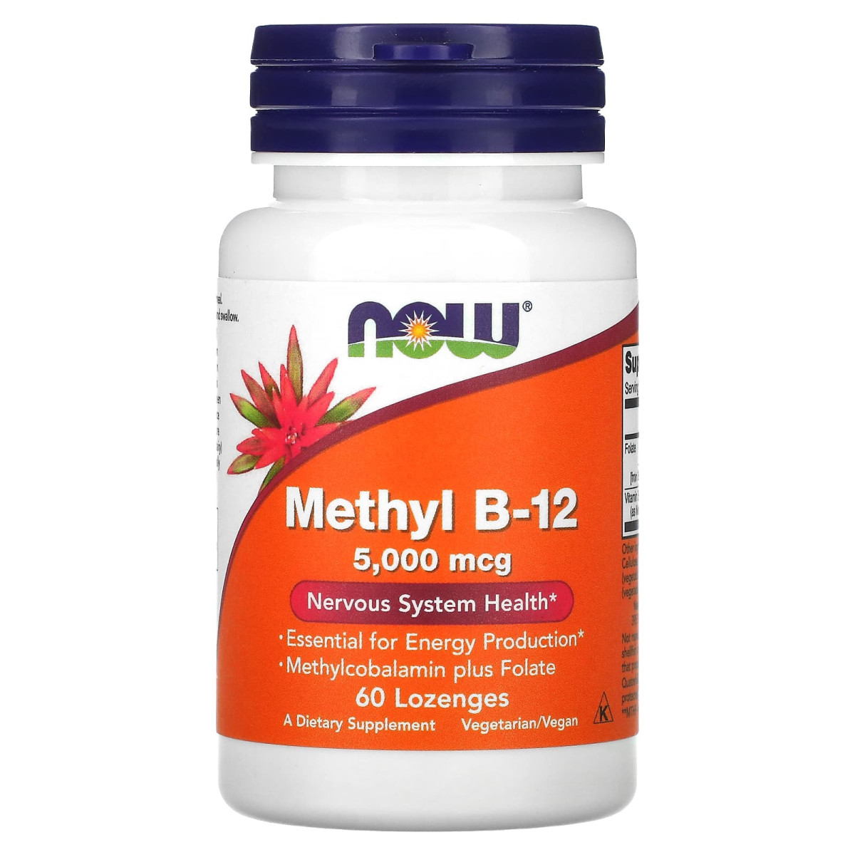 NOW Foods, Metyl B-12, 5000 µg, 60 pastylek do ssania