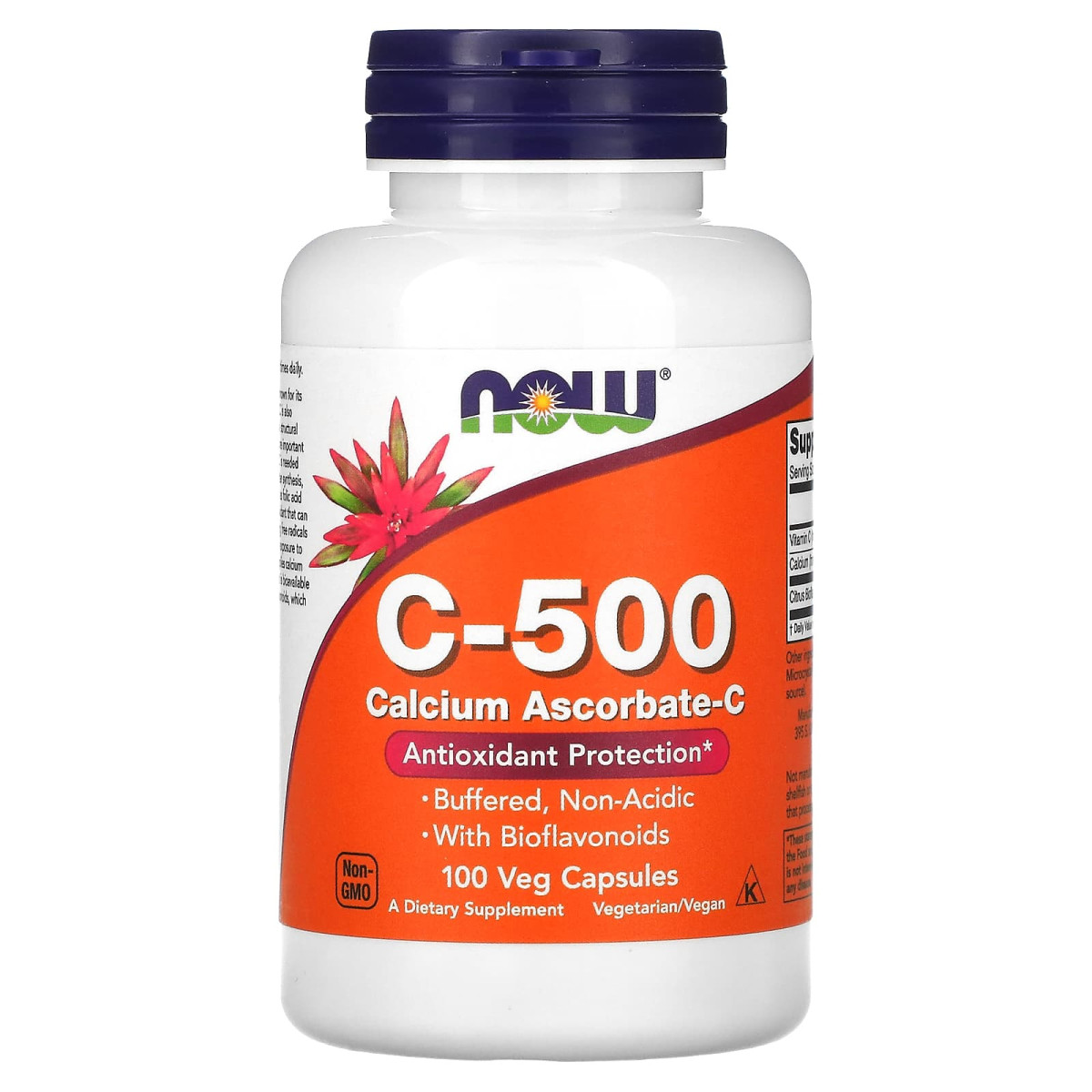NOW Foods, C-500, askorbinian wapnia-C, 100 kapsułek roślinnych