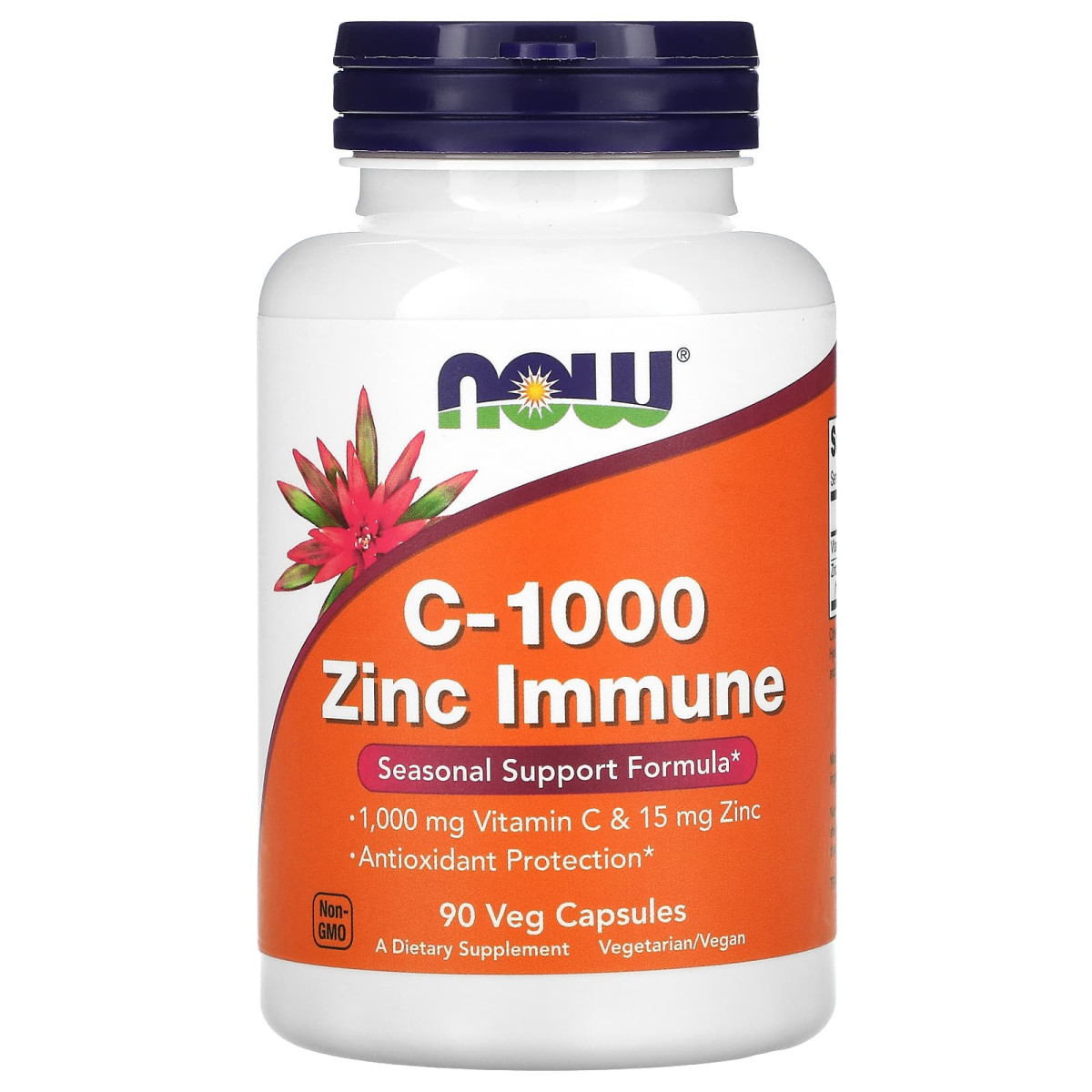 NOW Foods, C-1000 Zinc Immune, witamina C, 1000 mg i cynk, 15 mg, 90 kapsułek roślinnych