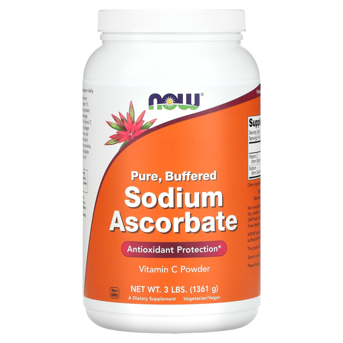 NOW Foods, Askorbinian sodu w proszku, 1361 g