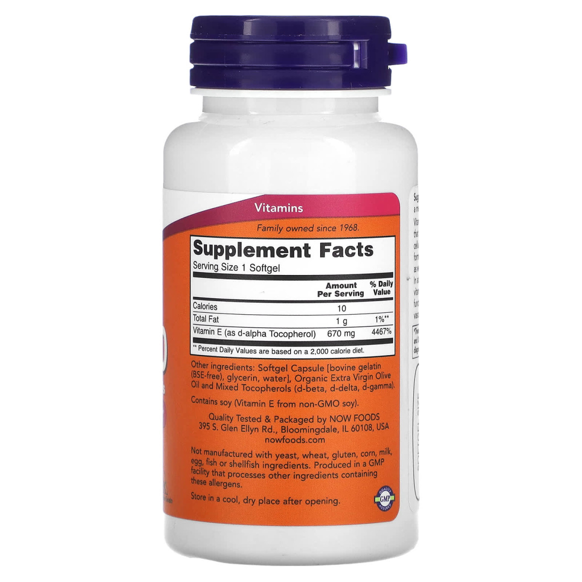 NOW Foods, E-1000 z mieszanką tokoferoli, 670 mg (1000 j.m.), 50 kapsułek miękkich