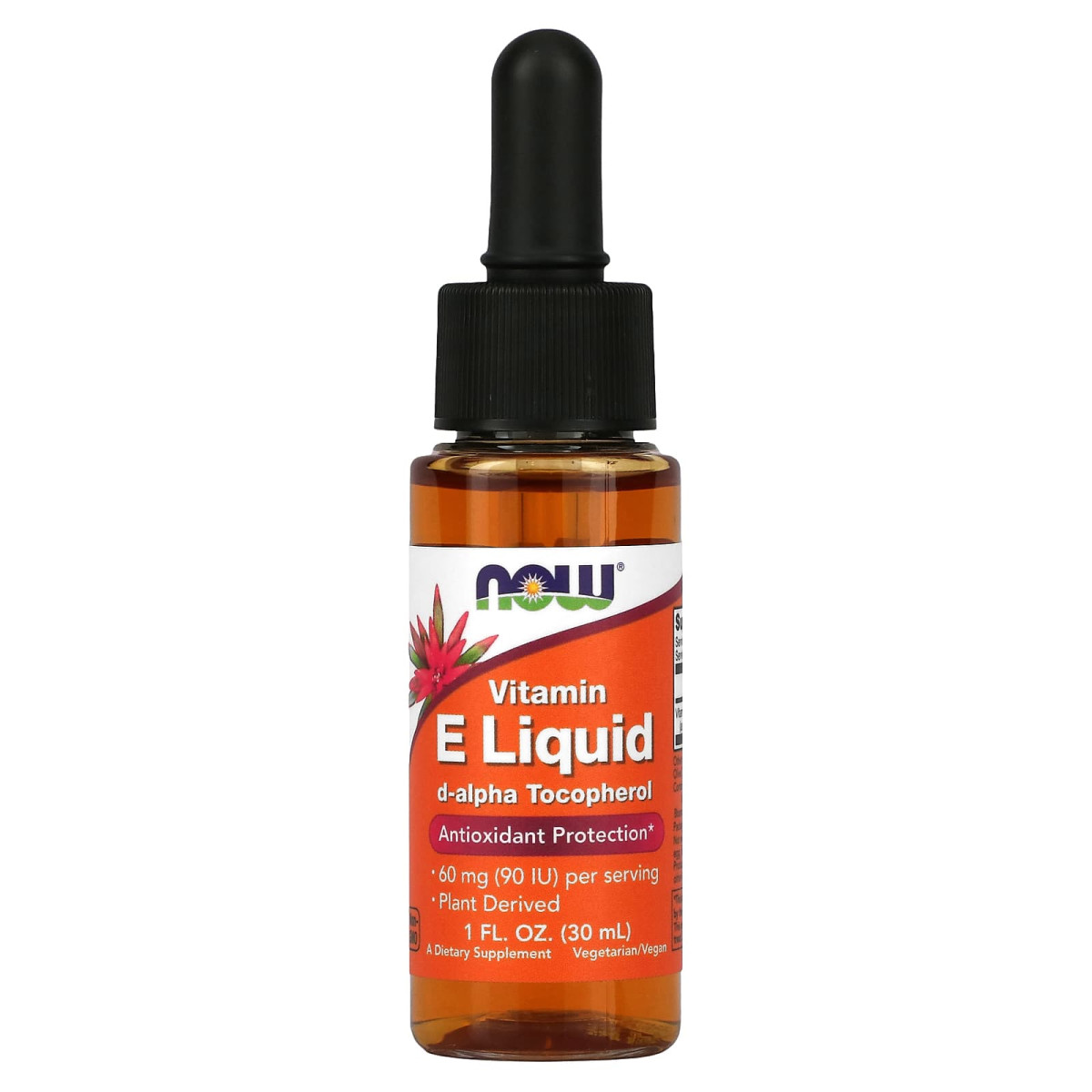 NOW Foods, Witamina E w płynie, 60 mg (90 j.m.), 30 ml