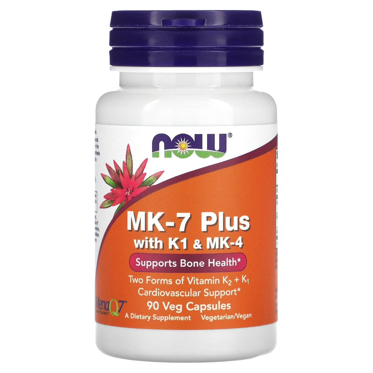 NOW Foods, MK-7 Plus z K1 i MK-4, 90 kapsułek roślinnych