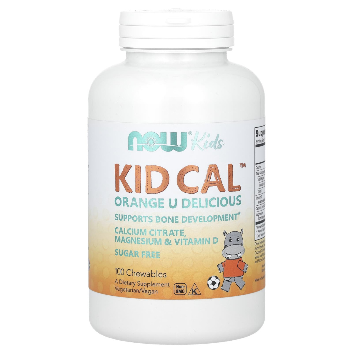 NOW Foods, Kid Cal, pomarańcza, 100 tabletek do ssania