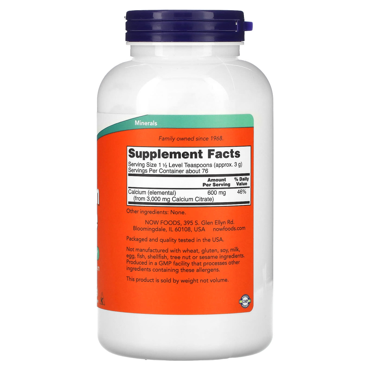 NOW Foods, Cytrynian magnezu, czysty proszek, 227 g