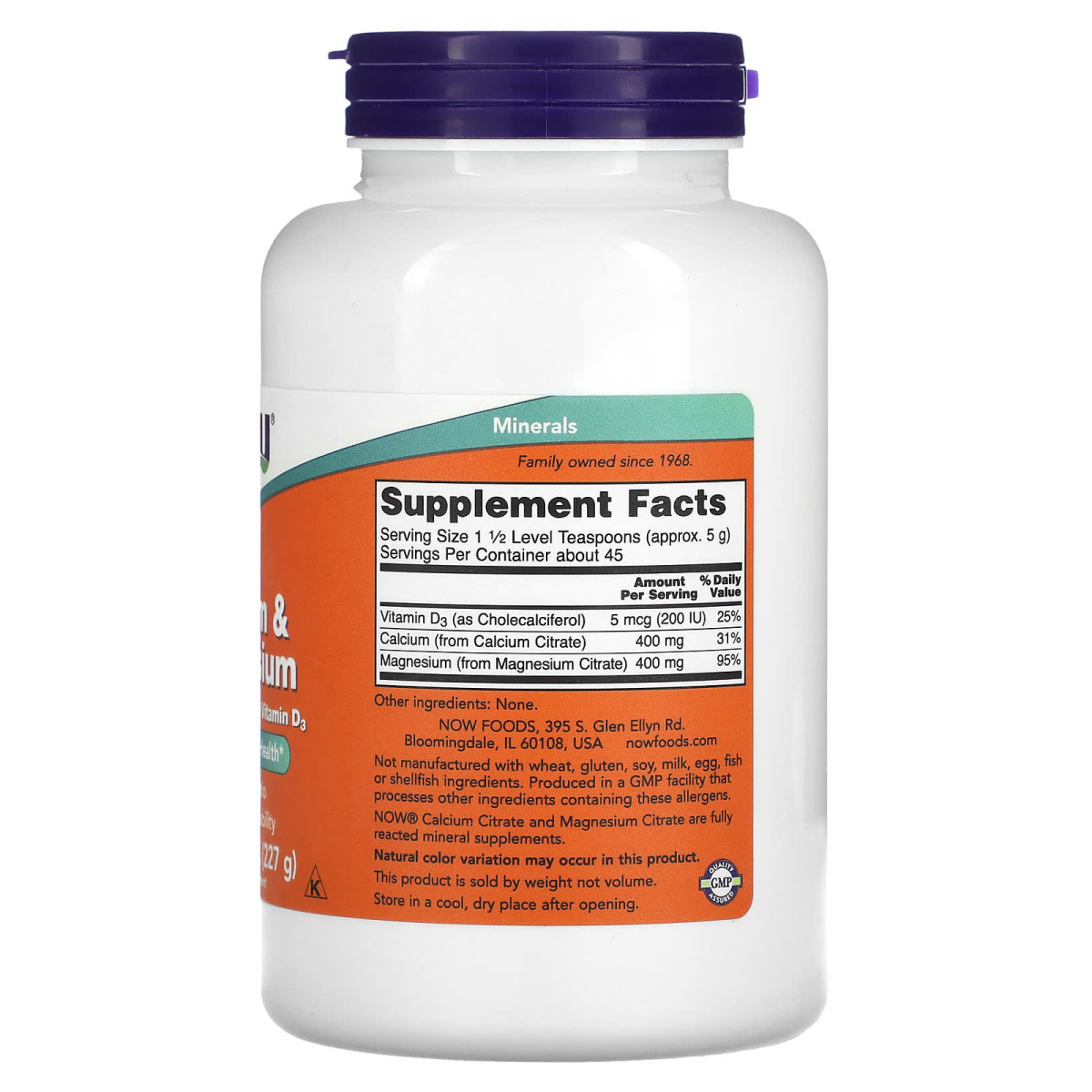 NOW Foods, Wapń i magnez, 227 g