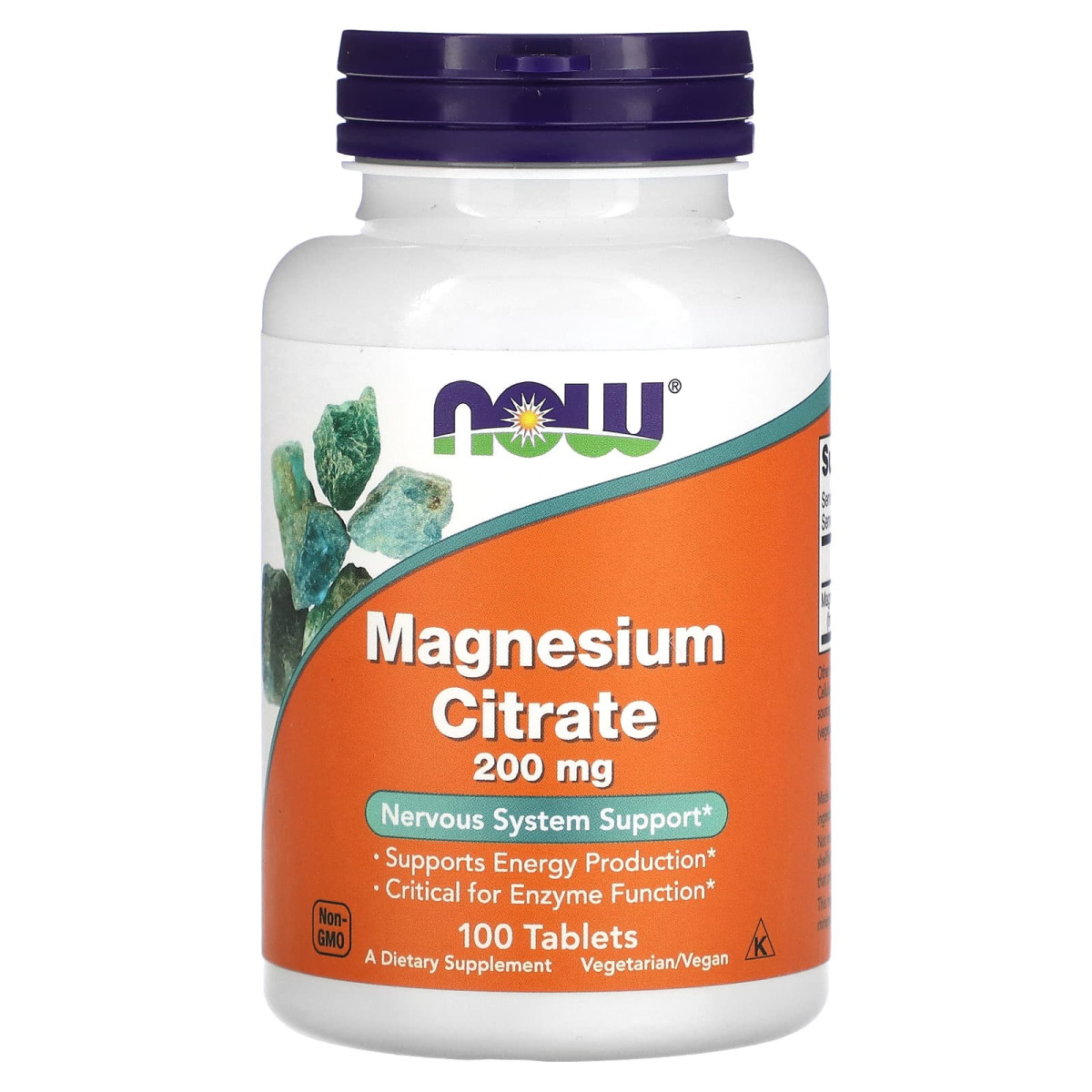 NOW Foods, Cytrynian magnezu, 200 mg, 100 tabletek