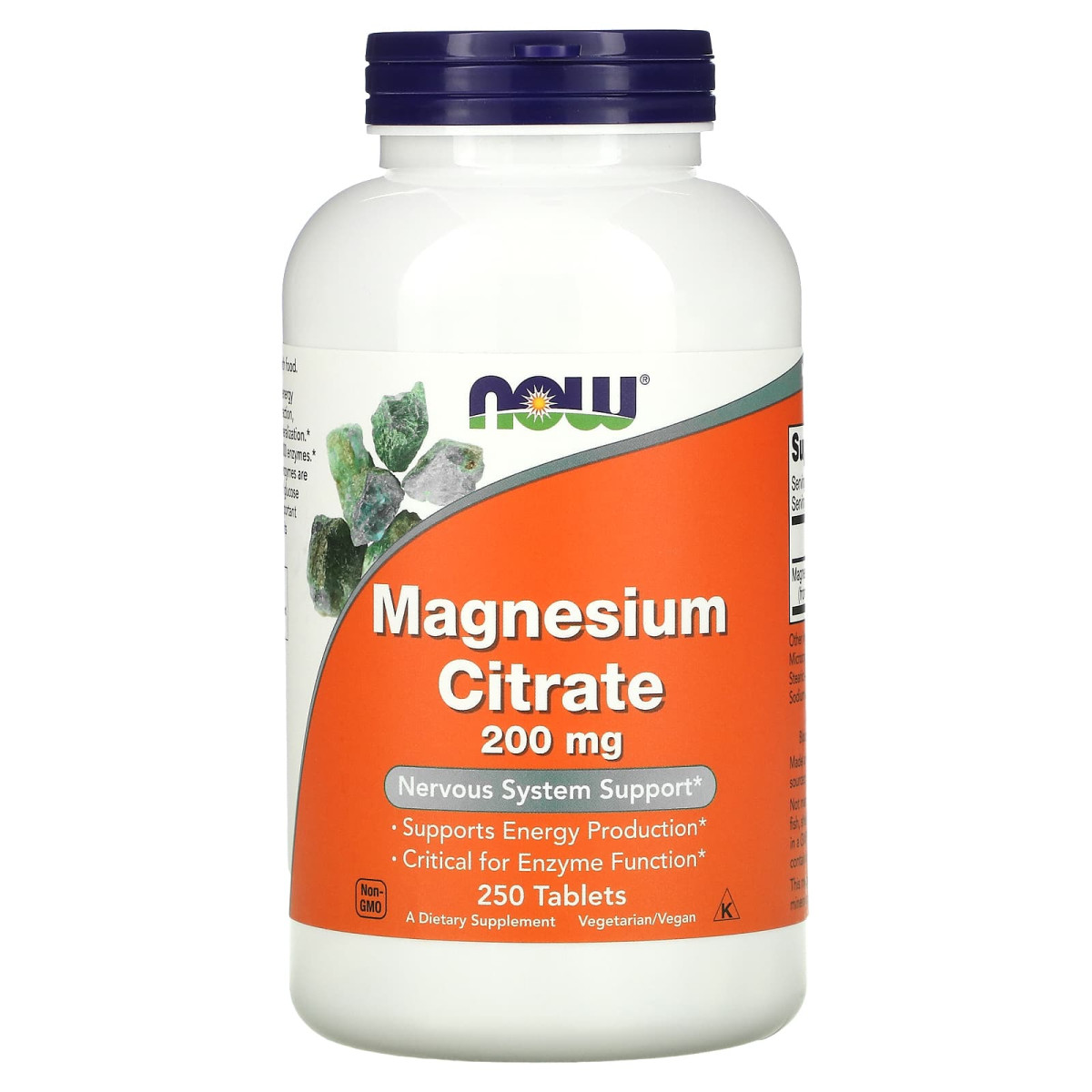 NOW Foods, Cytrynian magnezu, 200 mg, 250 tabletek