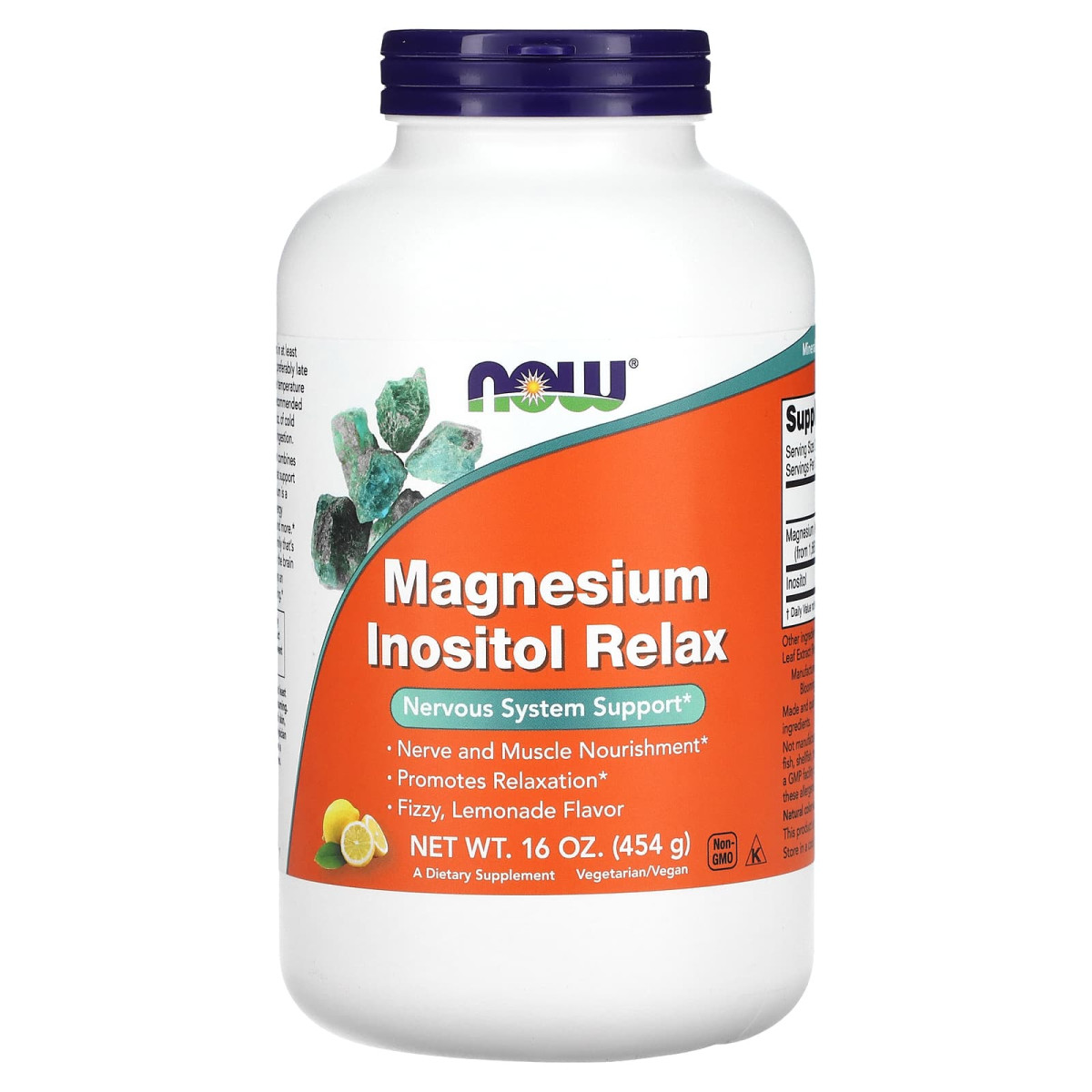 NOW Foods, Relaksujący inozytol magnezowy, lemoniada, 454 g