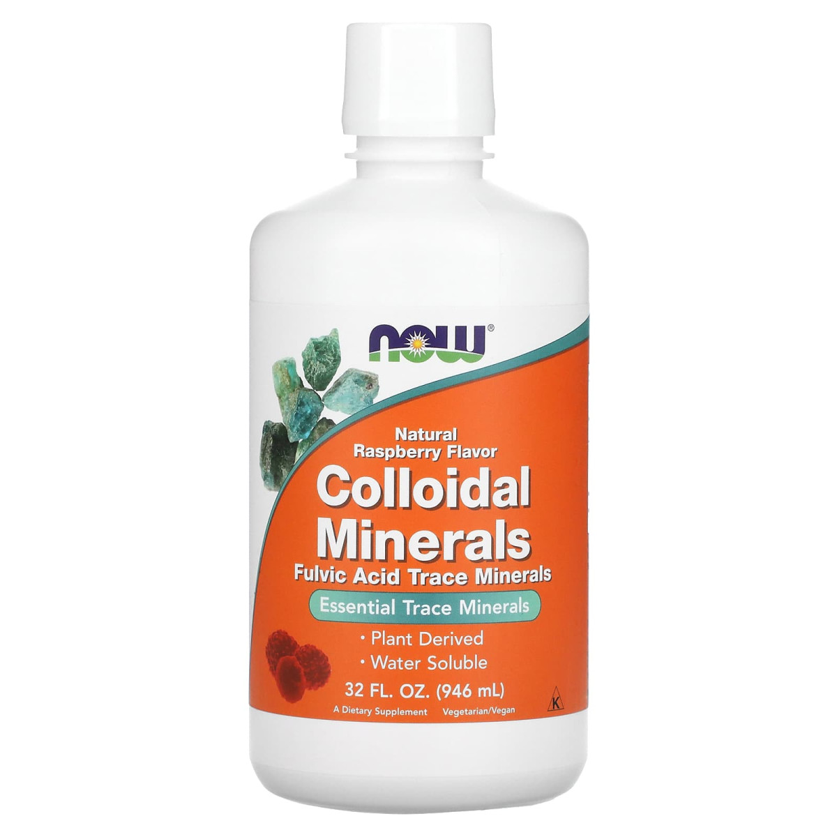 NOW Foods, Koloidalne minerały, naturalna malina, 946 ml