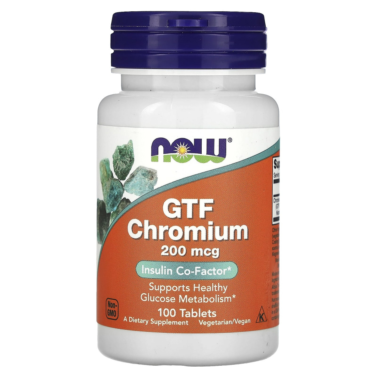 NOW Foods, Chrom GTF, 200 µg, 100 tabletek