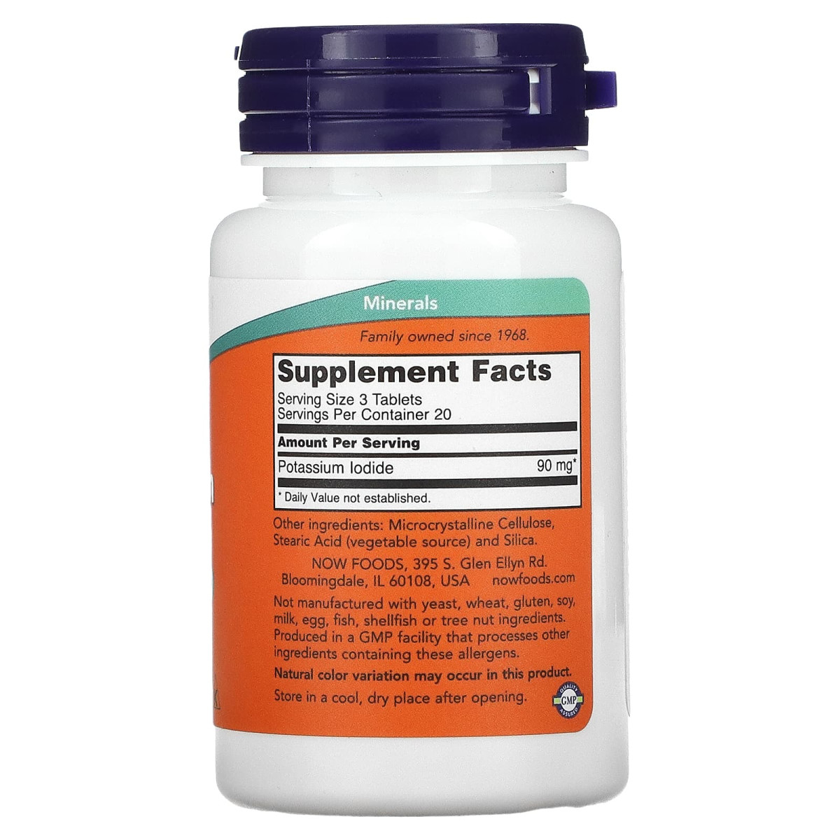 NOW Foods, Jodek potasu, 30 mg, 60 tabletek
