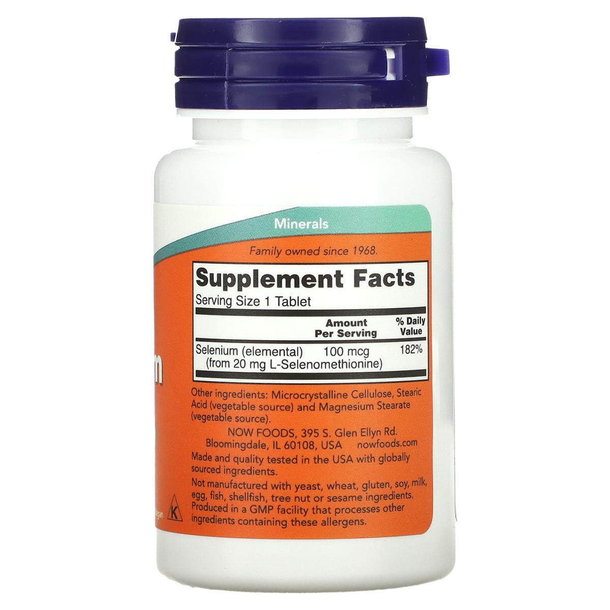 NOW Foods, Selen, 100 mcg, 100 tabletek