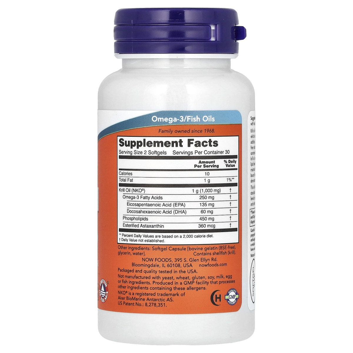 NOW Foods, Olej z kryla, 1000 mg, 60 miękkich kapsułek (500 mg na kapsułkę)